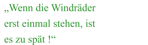 „Wenn die Windräder erst einmal stehen, ist es zu spät !“
